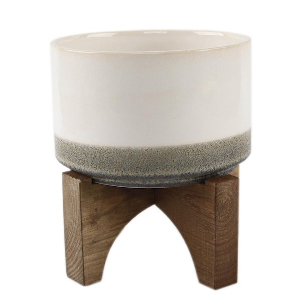 Conservatorio 7' Lava Ceramic on Wood Stand, Grey CO2965329 - main